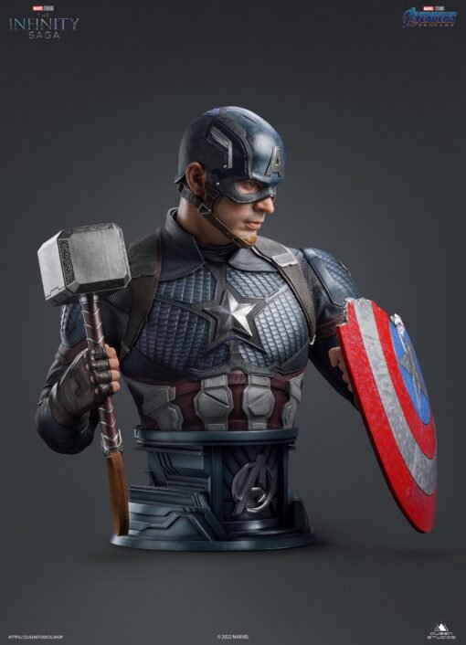 QUEEN STUDIOS LIFE SIZE CAPTAIN AMERICA BUST - Image 3