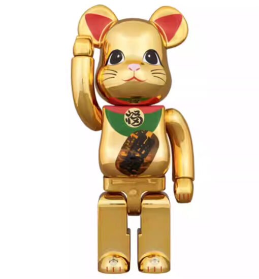 Bearbrick 1000% good lunck golden cat